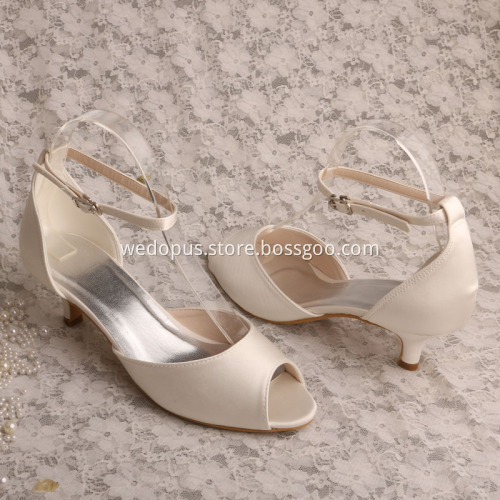 Women's Small Heel Shoes Bride Size 10